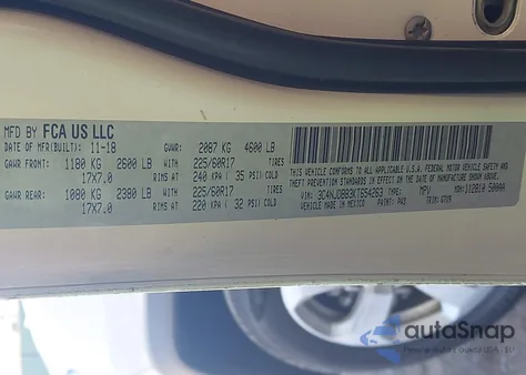 2019 Jeep Compass Latitude 4X4 from USA, damaged, VIN 3C4NJDBB3KT654263